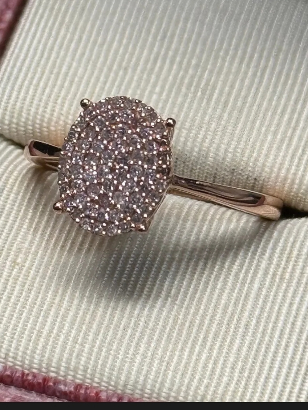 Djoy Rose Gold Over Sterling Silver 0.25 TCW Pink Diamond Ring SZ 8 - Picture 2 of 5